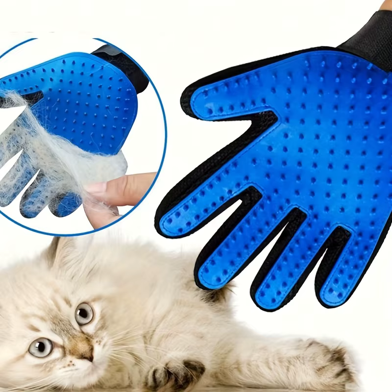Guante Cepillo Quita pelos y Masajeador para Perros y Gatos